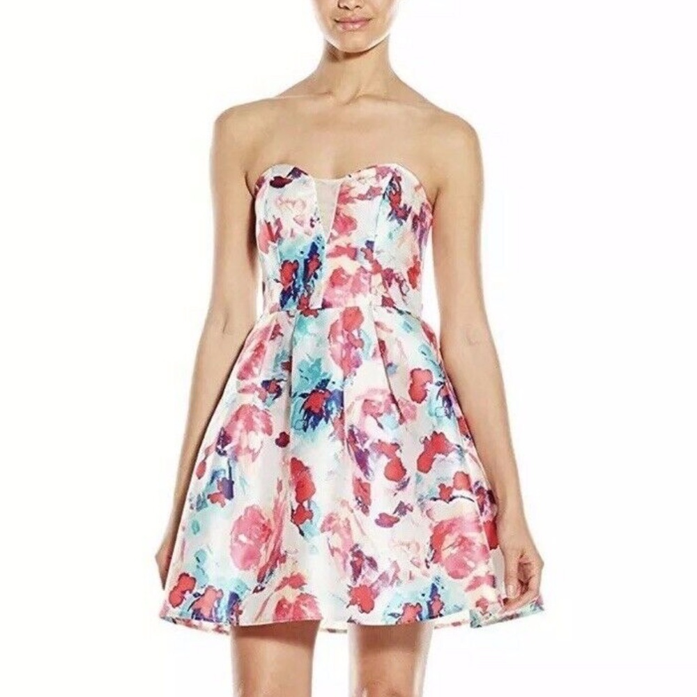 B Darlin | Youth Floral Print Sweetheart Dress Size 1/2